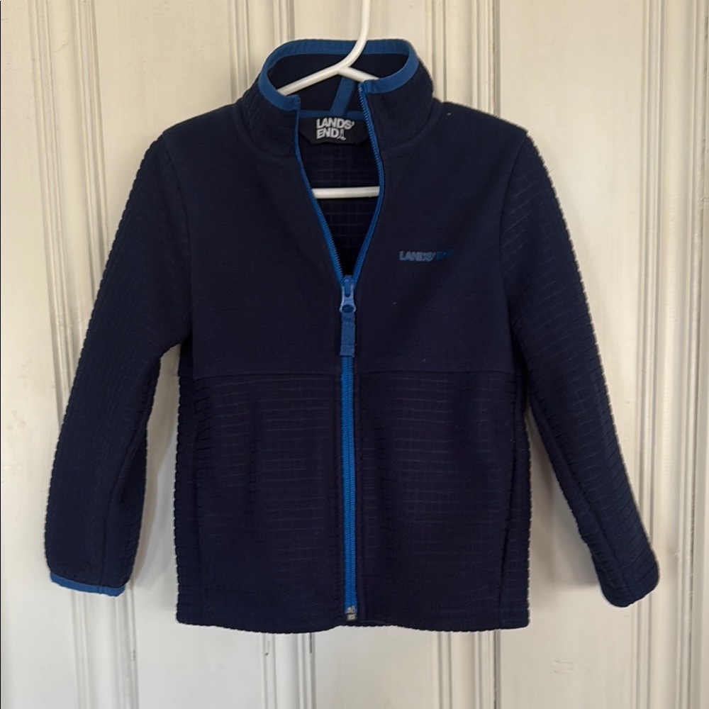Lands' End Navy Blue Fleece Jacket